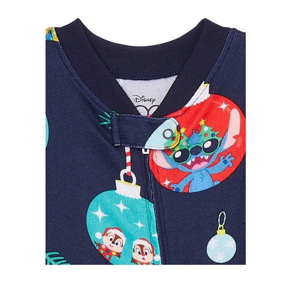 Disney’s 100th Anniversary Infant One-Piece Christmas Pajamas, Sizes 6M-9M NWT - Picture 2 of 4